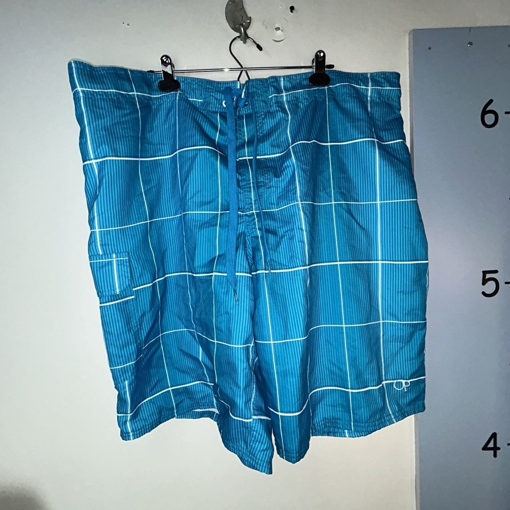 OP Men's Hawaiian Ocean Blue Board Shorts /Swimming Trunks Size‎ L (36-38)